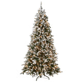National Tree 7.5 Foot "Feel Real" Snowy Everest Fir Medium Tree with 450 Clear Lights, Hinged (PEV3-311-75) National Tree Company