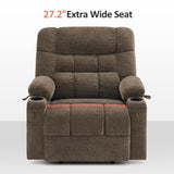 MCombo Dual Motor Power Lift Recliner Chair with Massage and Dual Heating for Elderly, Lay-Flat for Sleeping, Extra Wide for Big and Tall, Fabric R7070 (Coffee) MCombo