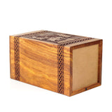 Wooden Handmade Handcrafted Laser Etching Engraved Cremation Burial & Memorial Urn for Ash Remains Storage | Adult Pet Human (Deer Christmas Generic