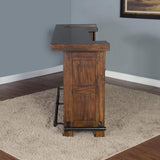 Sunny Designs Tuscany 78" Farmhouse Wood Bar Unit in Medium Brown Sunny Designs