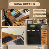 EKNKOZY Computer Desk with 3 File Cabinet Drawers, 57.8'' Reversible Gaming Desk, Office Desk with Storage Shelves and Dual Monitor Stand for Home & Office (Rustic Brown) EKNKOZY