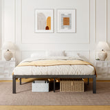 ZIYOO Full Size Bed Frame with Heavy Duty Steel Slat, 14 Inches Platform Bed Frame, Non-Slip Design, No Box Spring Needed, Easy Assembly, Quiet Noise Free, Under Bed Storage Space, Black ZIYOO