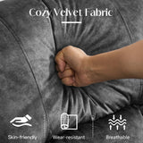 DRMBOOK Loveseat Rocker Recliner Sofa, Velvet Fabric Double Reclining Couches with Console, Manual Reclinable Dual Recliner Chair, RV Movie Theater Seating with USB/Bluetooth Speaker (Velvet Grey) DRMBOOK