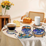 Dragon Diamond Art Coasters Kit: 8 Pcs Fantastic Dragon Diamond Painting Coasters with Holder and Cork Pads, DIY Coaster Craft Set for Adults Beginners Home Decor Gifts CRASHOT