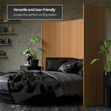 Oriental Furniture 6 ft. Tall Bamboo Wave Screen - Natural Red Lantern