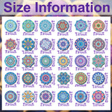 Frienda 30 Pcs Diamond Painting Refrigerator Magnets Spring Diamond Art Magnet Kits for Adults Summer Mandala Flower Cat Fridge Stickers for Beginners Adults Kids DIY Craft Gifts Home Decors(Mandala) Frienda