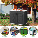 YITAHOME Outdoor Horizontal Storage Shed with X-Shaped Lockable Door, 35 Cu Ft Weather Resistant Resin Tool Shed w/o Shelf, Ideal for Bike, Trash Cans, Garden Tools, Lawn Mowers, Dark Gray YITAHOME
