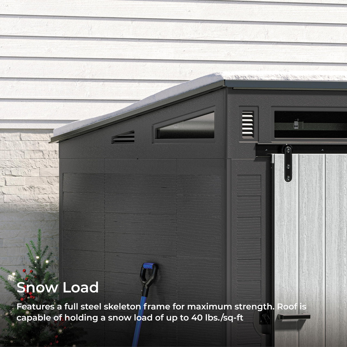 Modernist® 10 ft. x 7 ft. Barn Door Storage Shed, Made in The USA Suncast