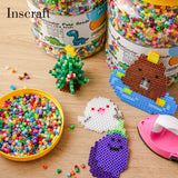 INSCRAFT 2 Buckets of Fuse Beads, 46,000 pcs 5mm Iron Beads for Kids Crafts, 30 Colors with 6 Pegboards, 10 Ironing Paper, 20 Patterns, Gifts for Birthday Christmas, Multicolor Refill Kit INSCRAFT