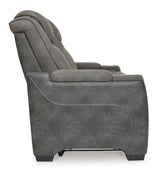 Signature Design by Ashley Next-Gen DuraPella Modern Faux Leather Power Reclining Sofa with Adjustable Headrest, Gray Signature Design by Ashley