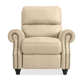 Domesis Cortez - Distressed Faux Leather Push Back Recliner Chair, Latte Tan Domesis