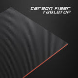 CubiCubi Gaming Desk 40 Inch PC Computer Desk, Carbon Fiber Home Office Desk Table Gamer Workstation, Simple Game Table with Headphone Hook, Dark Black CubiCubi