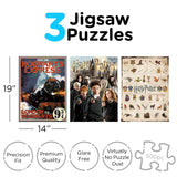 Aquarius Set of 3 Harry Potter Puzzles (Three 500 Piece Jigsaw Puzzles) - Glare Free - Precision Fit - Officially Licensed HP Merchandise & Collectibles - 14x19 Inches Each AQUARIUS