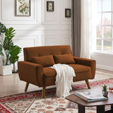 Enobala 49" Small Loveseat Sofa, 2 Seat Mid Century Love Seat Couch with Throw Pillows for Living Room, Apartment, Bedroom and Small Spaces Enobala