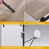 DWVO TV Stand for TVs up to 65 Inch, Farmhouse Entertainment Center with Storage Cabinets and Sliding Barn Doors, Rustic Media TV Console Table for Living Room, Grey White/Grey Wash DWVO