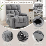 Massage Rocker Recliner Chair with Heat and Vibration Ergonomic Rocking Lounge Chair for Living Room Comfy Overstuffed Recliner with 4 Side Pockets,2 Cup Holders, USB Charge Port, Grey jonpony