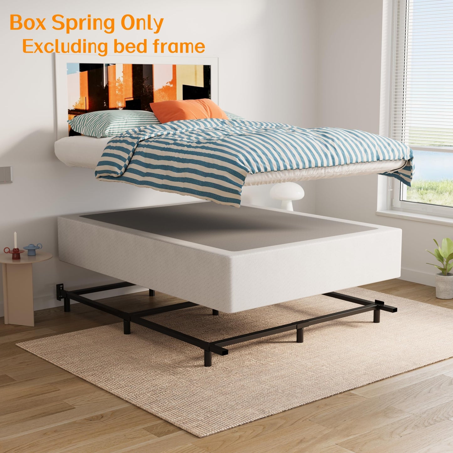 Daqutic King Size-Box-Spring, King Box Spring, 9 Inch Heavy Duty Box Spring King, Mattress Foundation, Quick Assembly, Noise Free