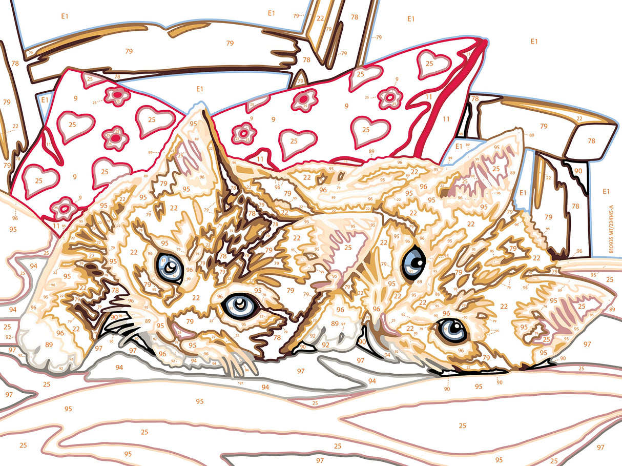 Ravensburger CreArt Two Cuddly Cats Paint by Numbers Kit for Kids - Painting Arts and Crafts for Ages 9 and Up Ravensburger