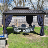 PURPLE LEAF 10' x 13' Outdoor Hardtop Gazebo Canopy Outside Metal Roof Heavy Duty Permanent Pavilion PURPLE LEAF