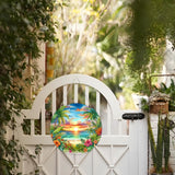 JJFox Diamond Art Hanging Kit for Adult,Special Shaped Rhinestone,Double Sided DIY Acrylic 5D Diamond Art Painting Window Pendants Home Garden Wall Hanging Kits Hanging Ornament (Summer Beach) JJFox