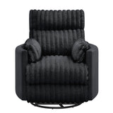 Roundhill Furniture Bocaton Wide Wale Corduroy Upholstery Manual Recliner, Black Roundhill Furniture