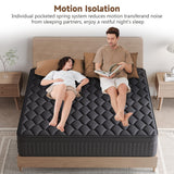 VERHOPE Queen Mattress, 14 Inch Queen Medium Firm Hybrid Mattress in a Box, Individual Pocket Spring for Pressure Relief & Motion Isolation, Reinforced Edge Support, CertiPUR-US Certified VERHOPE