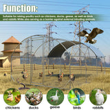 Chicken Coop Metal Large Chicken Coop with Run for Yard Chicken Pen Heavy Duty Poultry Cage with Waterproof Anti-UV Cover for Outdoor Farm Use Dome Roof Hen House Duck Rabbit Cage with Security Lock kejector