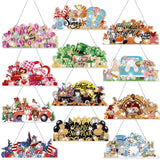 Cinnvoice 12 Pcs Seasonal Diamond Art Wreath Kits Holiday Fall Halloween 5d DIY Diamond Art Hanging Signs Thanksgiving Christmas Ornaments for Wall Door Decoration(Novel) Cinnvoice