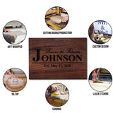 Personalized Cutting Boards - Laser Engraved Handmade Cutting Boards - Maple or Walnut Wood Cutting Boards for Kitchen - 2 Way Display or Charcuterie Boards - Personalized Gifts for Couples NakedWoodWorks