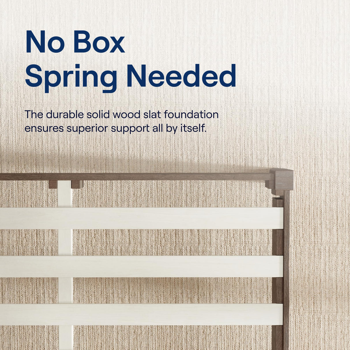 Nectar Premier Wood Platform King Bed Frame - Walnut - 12” Height - Contemporary and Durable - Sturdy Wooden Slats for Support - Easy Assembly - Holds Up to 800 Pounds Nectar