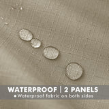 HolidayIdeas Outdoor Curtains for Patio Waterproof-4 Panels Linen Gazebo Curtains 54"x84"-Indoor/Outside Privacy Taupe Curtains Weatherproof Weighted for Pergola, Porch,Backyard,Living Room,Sunroom HolidayIdeas