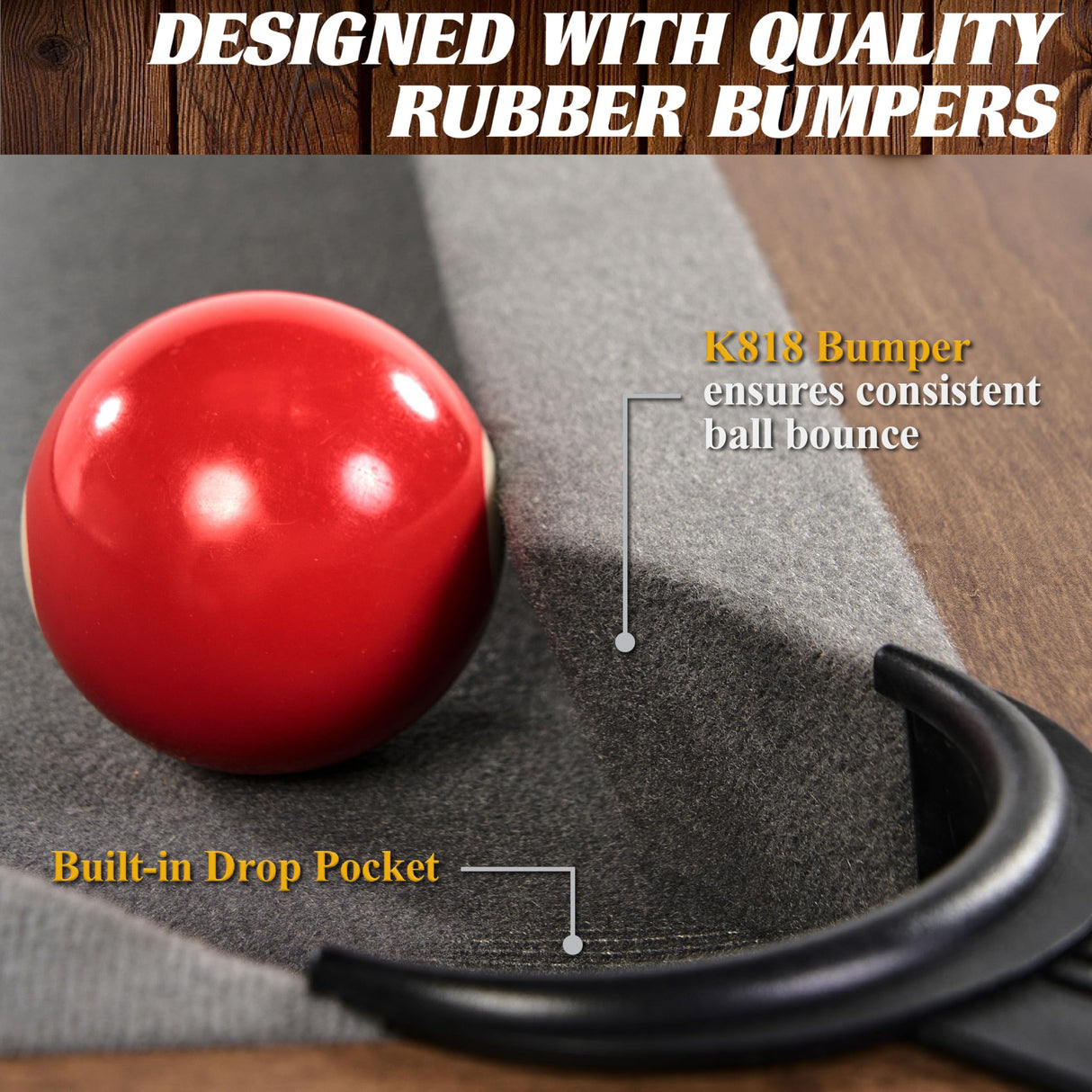 Barrington Billiards 5.5' Urban Drop Pocket Table with Pool Ball and Cue Stick Set, Perfect for Game Rooms Barrington Billiards
