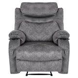 Comermax Fabric Massage Recliner Chairs with Heat Massaging Manual Reclining Chair Overstuffed Heated Recliners with Cup Holders for Adults Grey Comermax