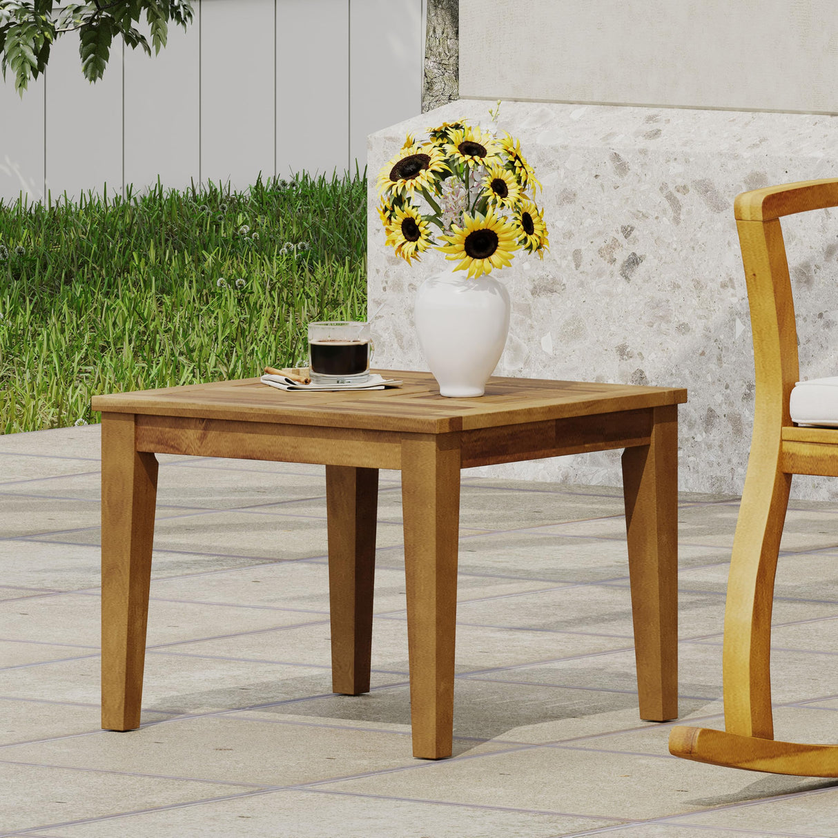 Christopher Knight Home Hampton End Table, 20 "W x 20 "D x 15.75 "H, Natural Brown Christopher Knight Home