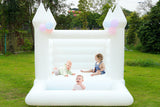 Blatesic Inflatable White Bounce House with Ball Pit,Contain Blower,PVC Kids Bounce Castle,Inflatable Bounce House for Kids Toddlers Indoor Outdoor Jumping Bouncer Party Yard Blatesic