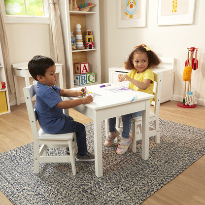 Melissa & Doug Wooden Table & Chairs - White