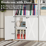 IRONCK Industrial Bookshelves and Bookcases with Doors Set of 2 Floor Standing 6 Shelf Display Storage Shelves 70 in Tall Bookcase for Home Office, Living Room IRONCK