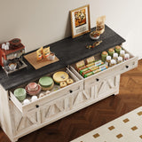 IRONCK Buffet Cabinet with Storage, Sideboard Storage Cabinet, Kitchen Cabinet with Drawers and Doors for Living Room, Dining Room IRONCK