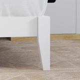 ComfIQ Serene Farmhouse Style Wood Bed in Full Size with Chevron Scoring Headboard, Coastal Modern Design, Sturdy, Easy Assembly, Ample Underbed Storage, White Finish ComfIQ