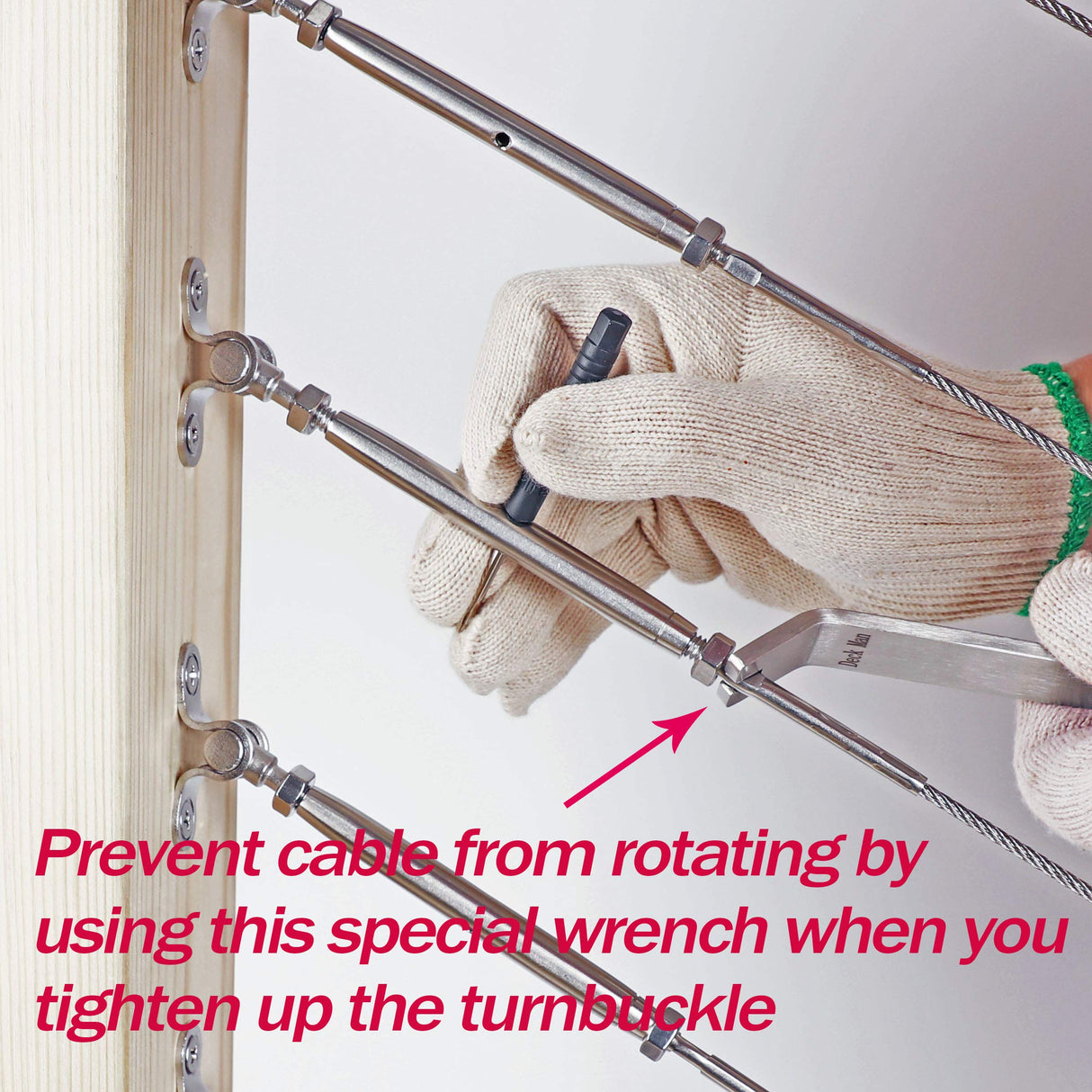 Deck Man T316-Stainless Steel Adjustable Angle 1/8" Cable Railing Kit/Hardware for Wood Post，Marine Grade (30 Pack) Deck Man