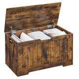 VASAGLE Storage Chest, 29.9 Inches Width Storage Bench, Entryway Bench with 2 Safety Hinges, Shoe Bench, Farmhouse Style, for Entryway, Bedroom, Living Room, Rustic Brown ULHS011T01 VASAGLE