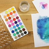 36 Color Watercolor Pan Set with Natural Hair Brush by Artist's Loft Necessities - Watercolor Set for Students, Teachers, Artists - 1 Pack Artist's Loft