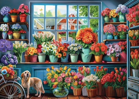 Colorful Flower Jigsaw Puzzle 1000 Piece for Adult, Dog Funny Pretty Sunflower Jigsaw Puzzles, Art Plant Rainbow Beautiful Floral Puzzle Larkipuzz