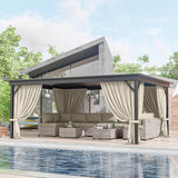 12'x16' Gazebo Curtains Outdoor Waterproof with Hanging Rings, 4-Panel Double Zipper Sidewalls Universal Replacement Privacy Curtain, Outdoor Gazebo Curtains for Patio, Backyard(Curtains Only) Snubbull