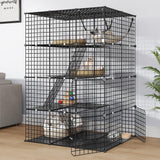 DWVO 4 Tier Large Cat Cage Indoor Enclosure, Kennels DIY Cat Playpen Catio Kitten Cage with Large Hammock for 1-3 Cats DWVO