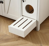 Cat Litter Robot Enclosure, Automatic Litter Box Enclosure for Litter Robot 3/4,Cat-Exclusive entrace for Dog Proof and Fun,Power Outlet for Litter Robot Cabinet,Litter Collector,Antique White FOREST GRAVITY