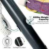 gafete Double Hammock with Stand for Outside, Upgraded Spreader Bar, Heavy Duty Space Saving Steel Stand 2 Person, Side Pockets, Easy Assembly, 600lbs Weight Capacity, Indoor & Outdoor (Classic Red) gafete