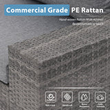 JOIVI 6 Pieces Outdoor Patio Furniture Set, Rattan Patio Sectional Sofa Conversation Set with Coffee Table, PE Wicker L-Shaped Sofa Set with Cushions for Garden, Backyard, Deck, Gray JOIVI