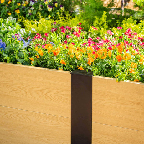 Woodgrain Series Raised Garden Bed, 4' x 8' Outdoor Wooden-Look Metal Planter Box for Gardening Vegetables Flowers Herbs Vego garden
