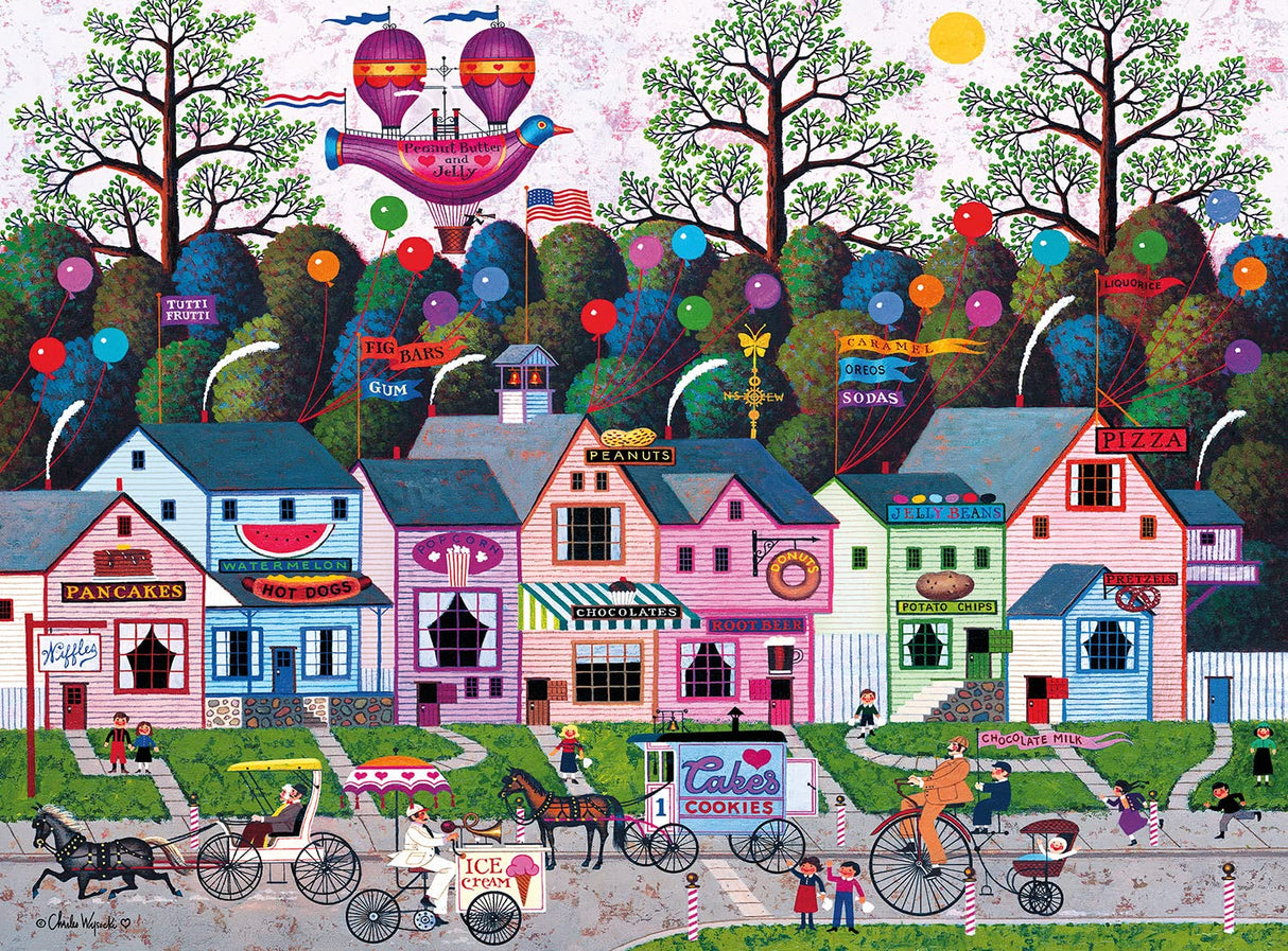 Buffalo Games - Charles Wysocki - Charles Wysocki - Confection Street - 1000 Piece Jigsaw Puzzle for Adults -Challenging Puzzle Perfect for Game Nights - Finished Size is 26.75 x 19.75 Buffalo Games
